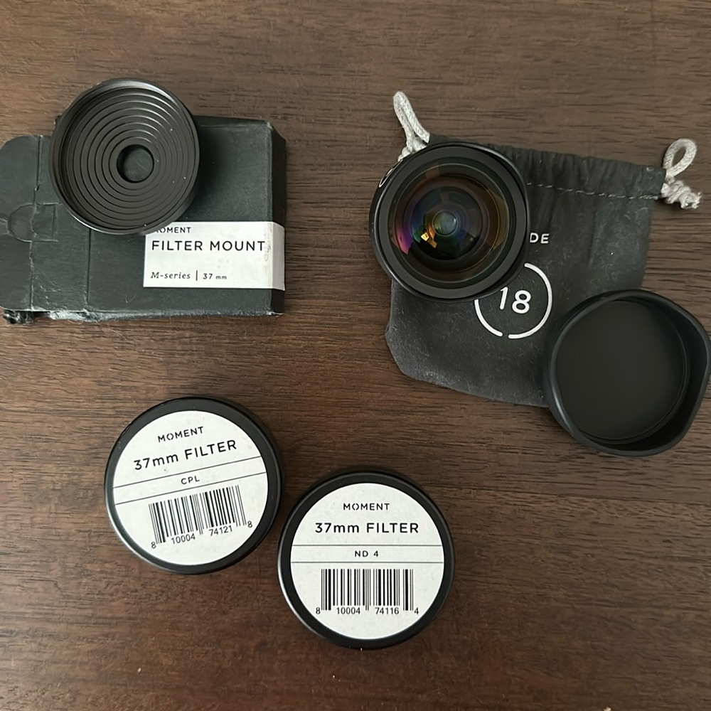 Moment lens and filters